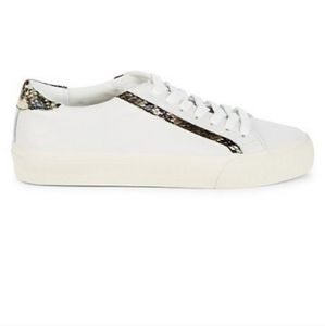 Madewell SideWalk Low Top Leather and Snakeskin Embossed Stripe Sneakers Sz. 8.5